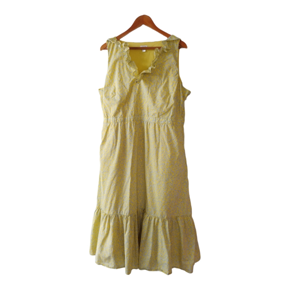 J. Crew Boho Prairie Cotton Floral Sleeveless Midi Dress SZ 20